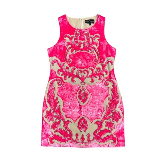 Needle & Thread Sequin Motif Shift Dress Pink Size 8 - Picture 1 of 12